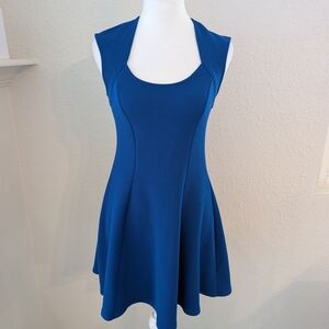 Oceal Blue Sleeveless Back Cut Out Dress